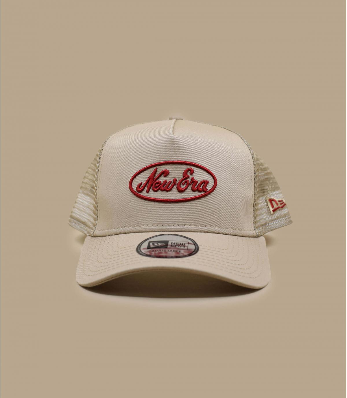 Trucker NE Scipt camel hot red New Era